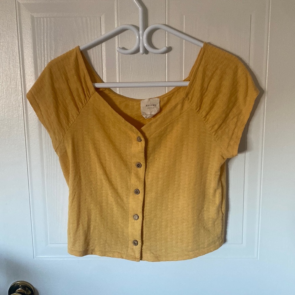 Francesca’s Cropped Yellow Tee